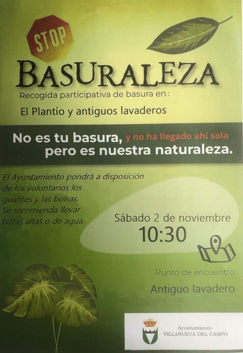cartel basuraleza Villanueva del Campo