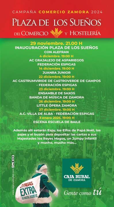 programa PLAZA DE LOS SUEÑOS DEL COMERCIO Y LA HOSTELERIA DE ZAMORA