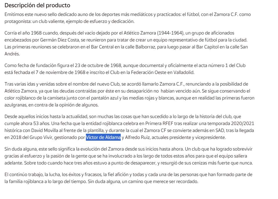 Descripción del sello de Correos