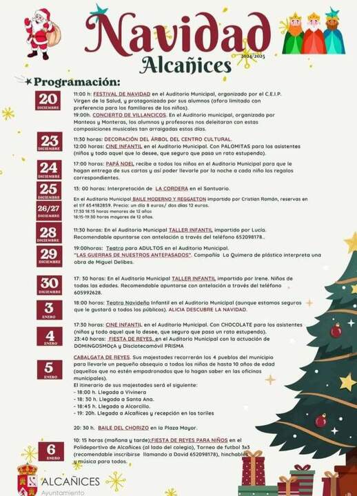 programa actividades Navidad Alcañices