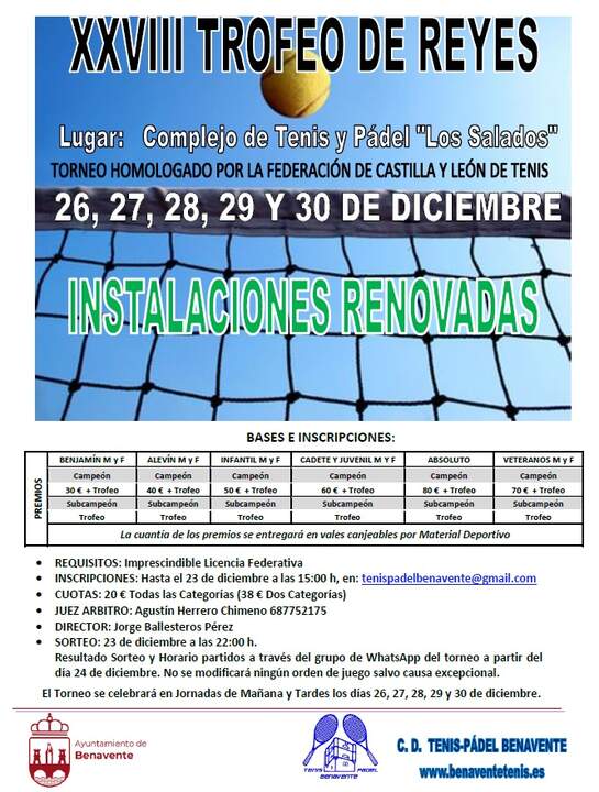 Torneo tenis reyes cartel