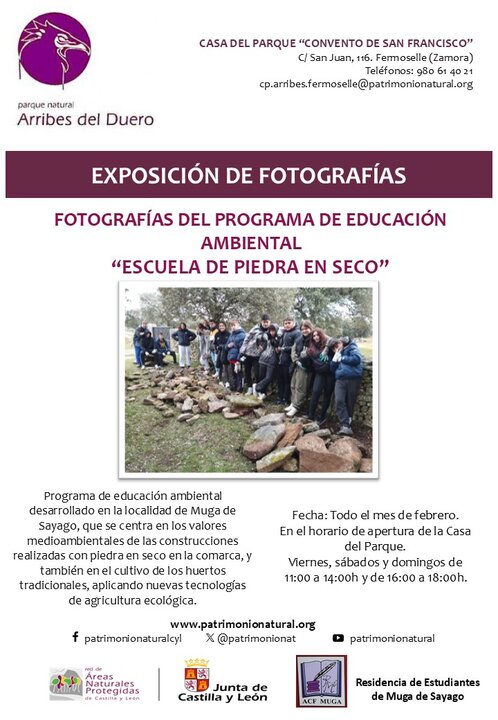 cartel exposición fotografia escuala piedra en seco de Muga de Sayago