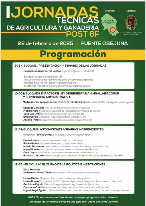 Fuente Obejuna, Jornadas organizadas por AGACOR