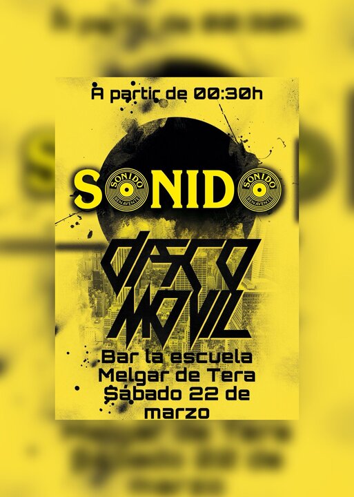 cartel fiesta bar la escuela Melgar de Tera