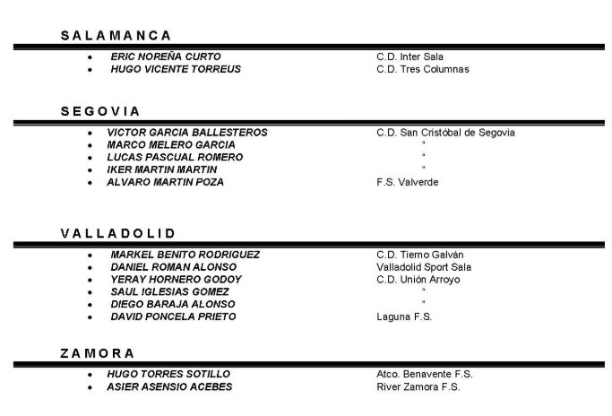Convocatoria. Selección de Castilla y León