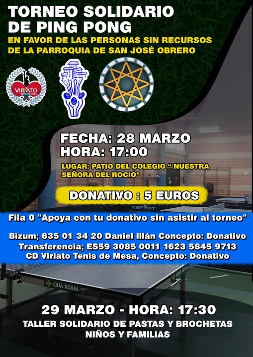 torneo solidario de de ping pong