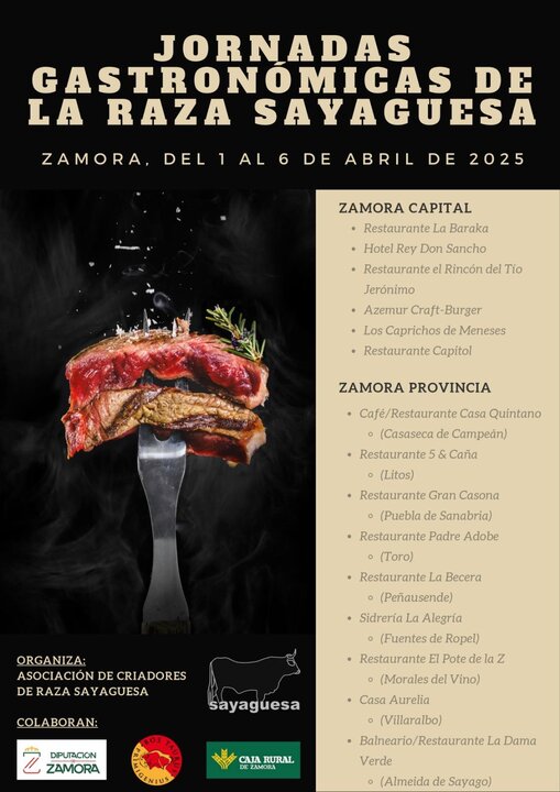cartel jornadas gastronómicas de la raza Sayaguesa