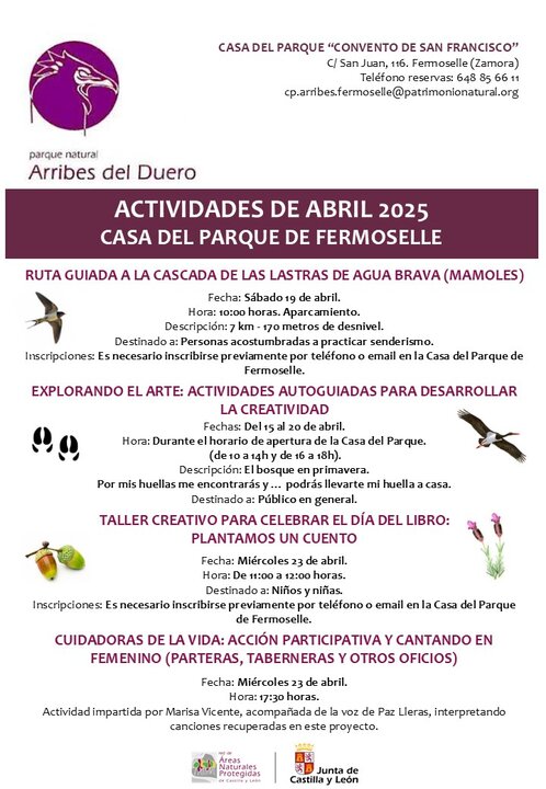 Cartel actividades abril 2025 FERMOSELLE