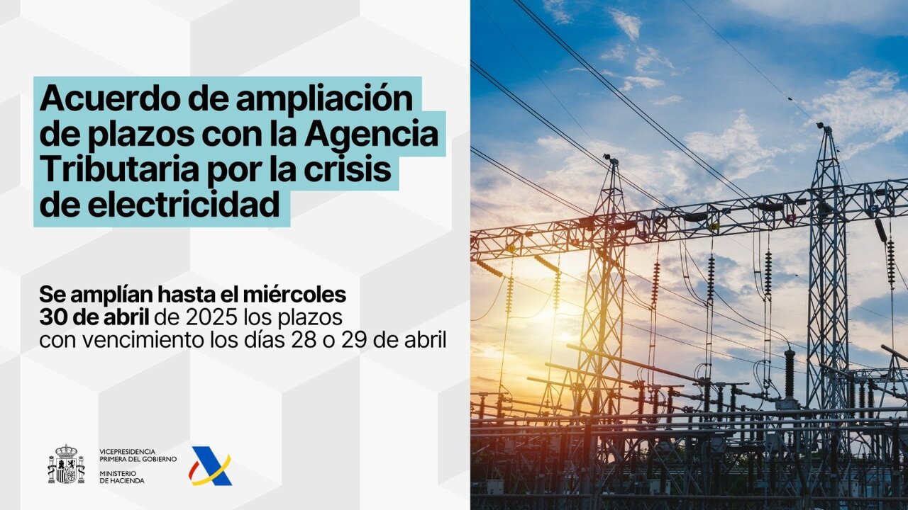 Hacienda amplía el plazo para trámites clave tras el colapso eléctrico nacional