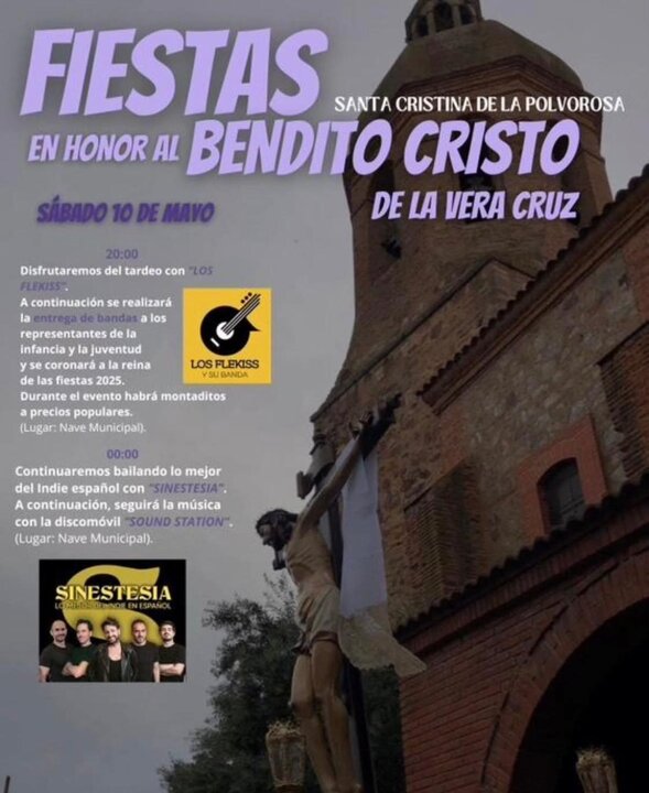 cartel Santa Cristina de la Polvorosa celebra sus fiestas en honor al Bendito Cristo de la Vera Cruz
