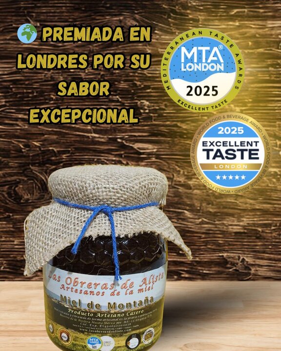 Miel Obreras de Aliste oro en los Mediterranean Tasted Awards