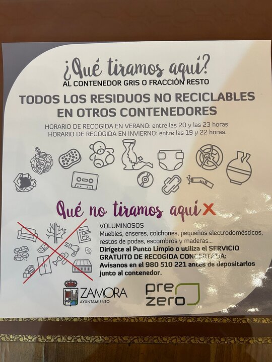 Campaña informativa recogida de residuos