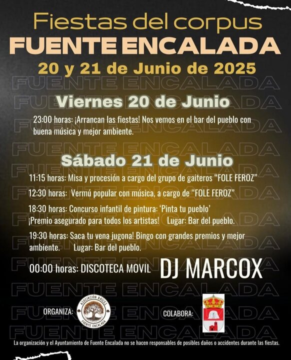 Cartel Fiestas del Corpus Fuente Encalada