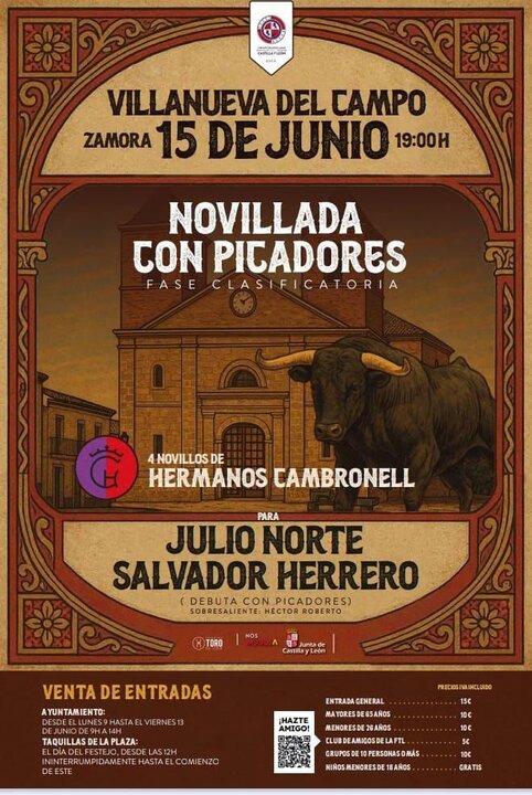 Villanueva del Campo, novillada