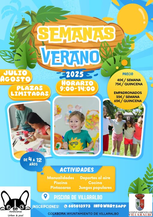 actividades de verano en la piscina de Villaralbo