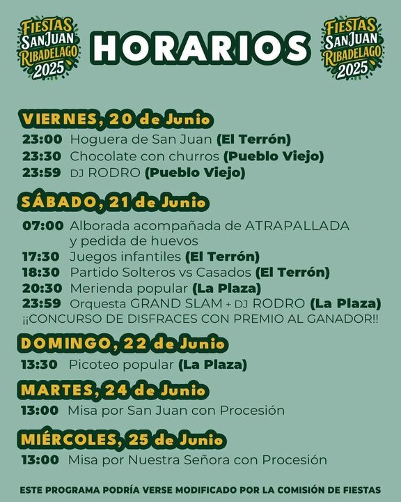 cartel fiestas de San Juan Ribadelago