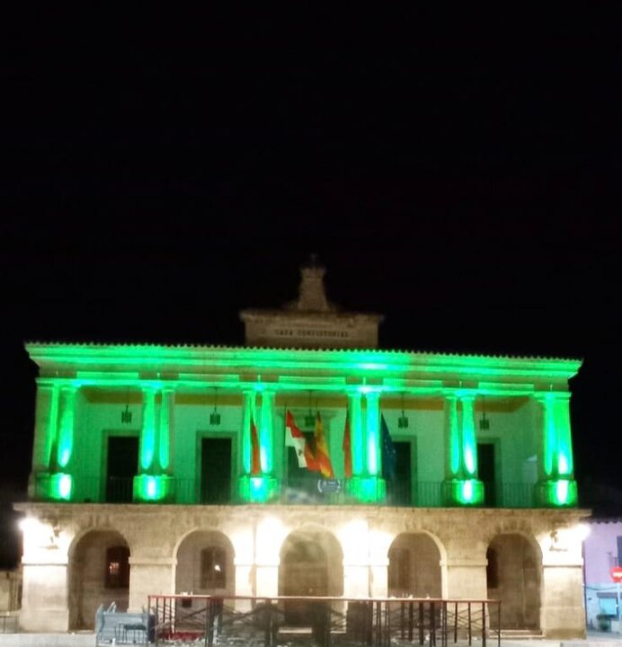 La fachada del Ayuntamiento de Toro se ilumina por la ELA