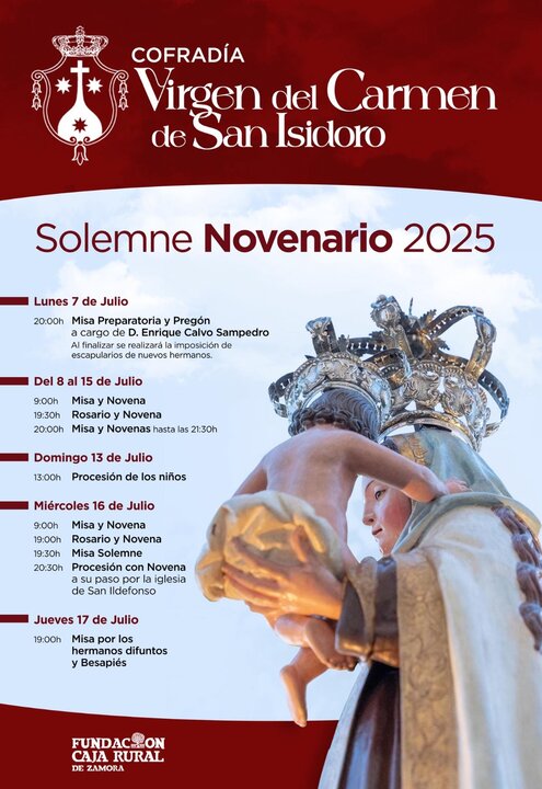 Cofradía de la Virgen del Carmen de San Isidoro, 'Solemne Novenario 2025'