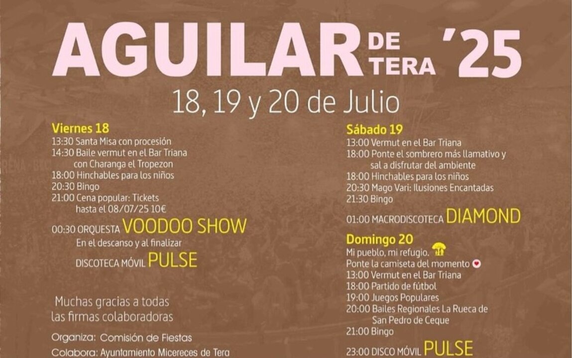cartel de fiestas Aguilar de Tera 2025