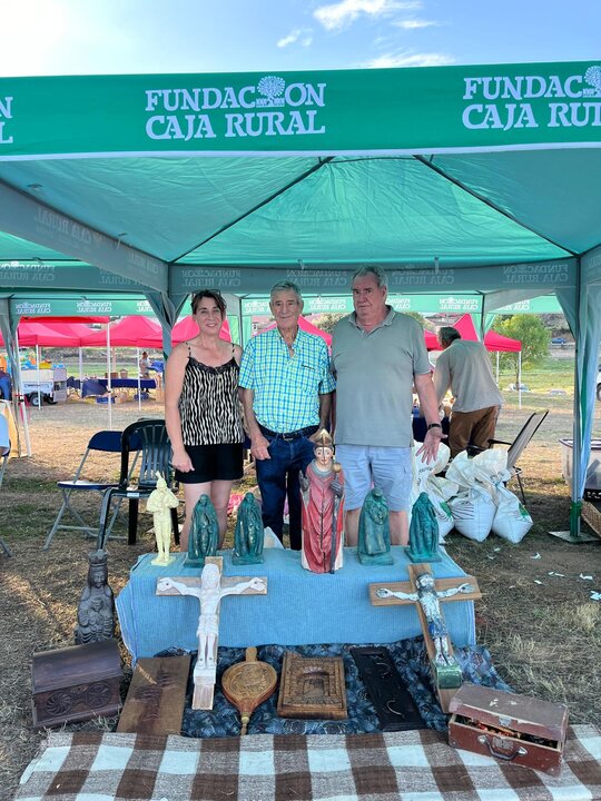Baltasar junto con su hija y Moldon, el otro homenajeado