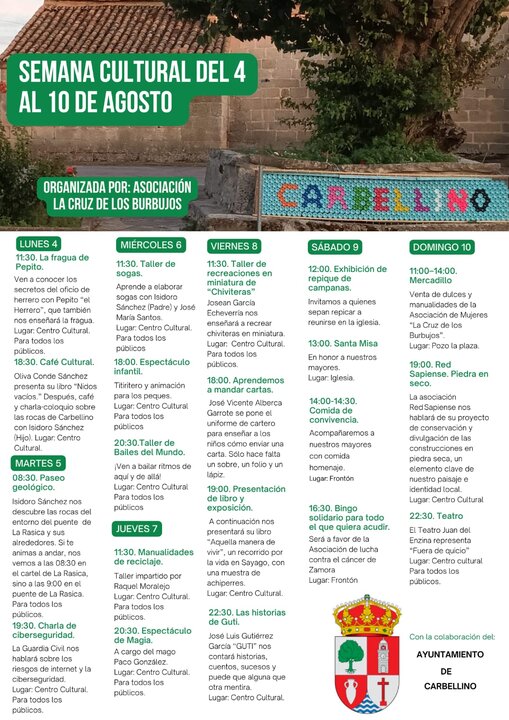 cartel semana cultural Carbellino