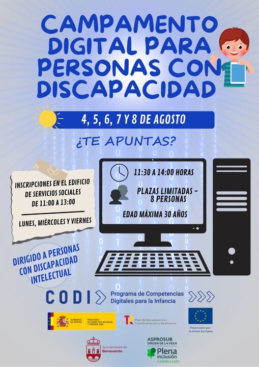Campamento digital en Benavente para personas con discapacidad intelectual