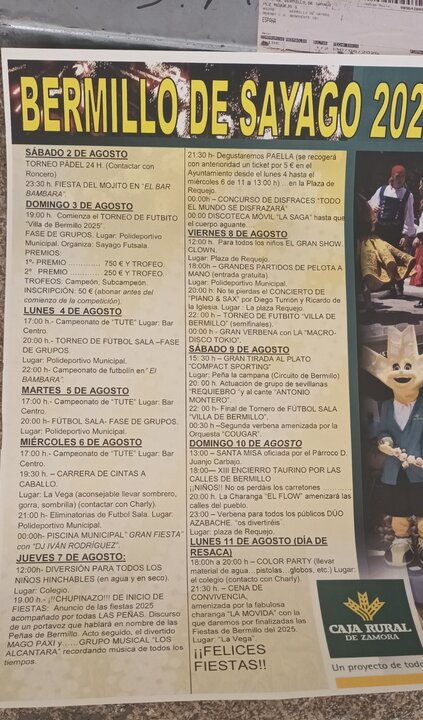 Bermillo de Sayago fiestas