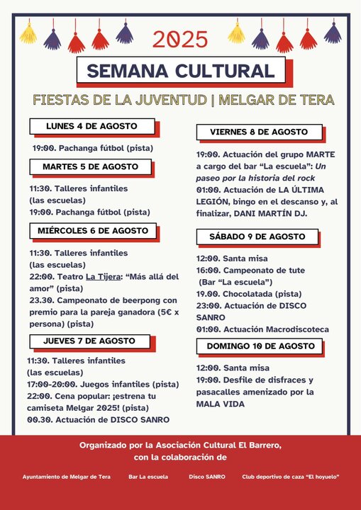 cartel semana cultural de Melgar de Tera
