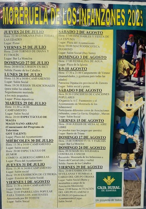 Moreruela de los Infanzones cartel fiestas