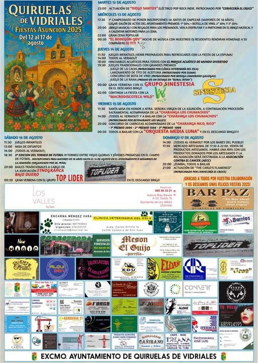 cartel fiestas de Quiruelas de Vidriales