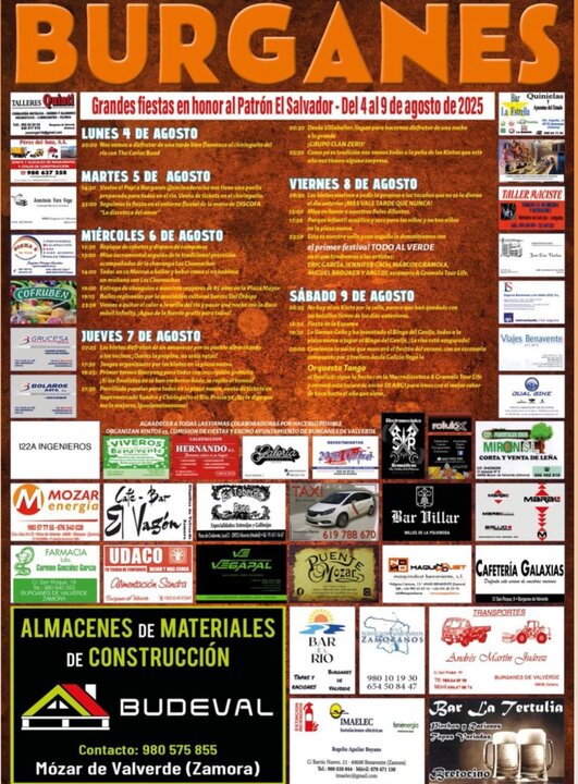 cartel de fiestas de Burganes de Valverde