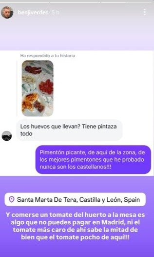 Benji Verdes exalta la gastronomía zamorana en sus redes sociales