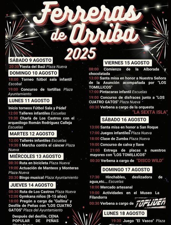 Ferreras de Arriba cartel de fiestas 2025