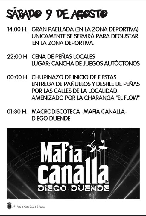 Fiestas Coreses Saábado 9 de agosto