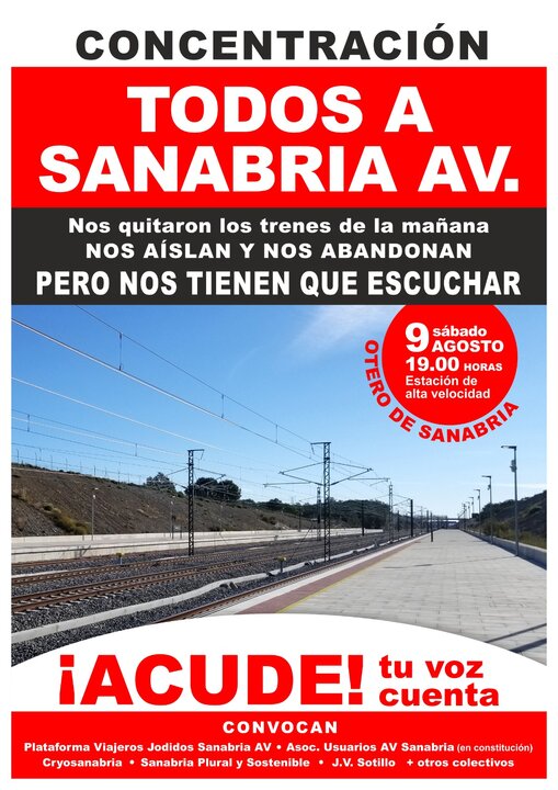 Cartel manifestación AVE en Otero de Sanabria