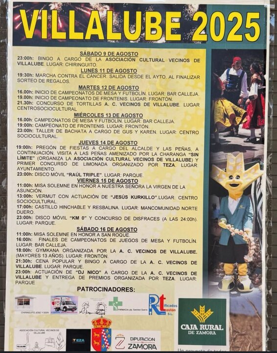Cartel fiestas Villalube