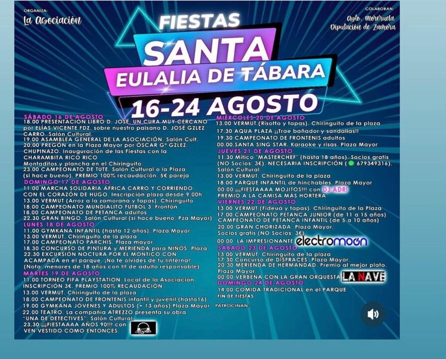 Fiestas Santa Eulalia de Tábara