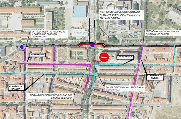 Nuevos cortes de tráfico en la Avenida Requejo por las obras de humanización