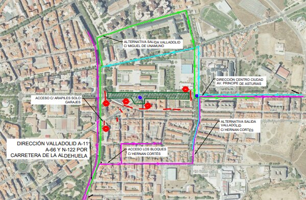 Nuevos cortes de tráfico en la Avenida Requejo por las obras de humanización