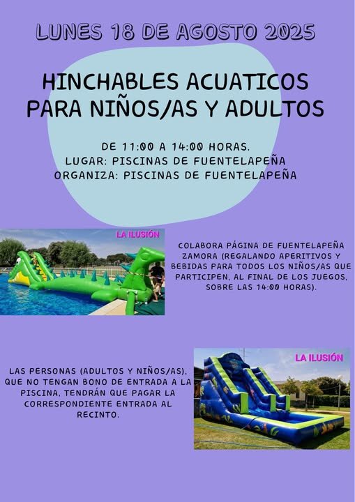 Fiesta de hinchables Acuáticos en Fuentelapeña