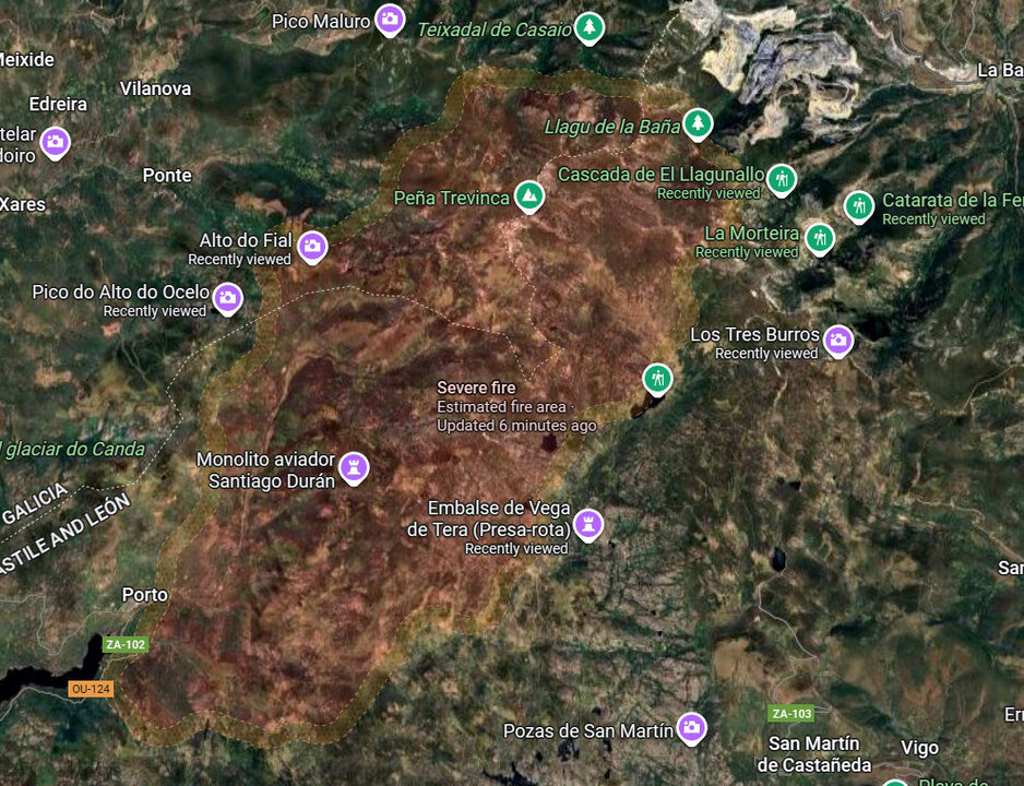 mapa sanabria y la baña