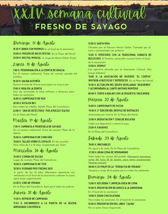 Semana cultural Fresno de Sayago