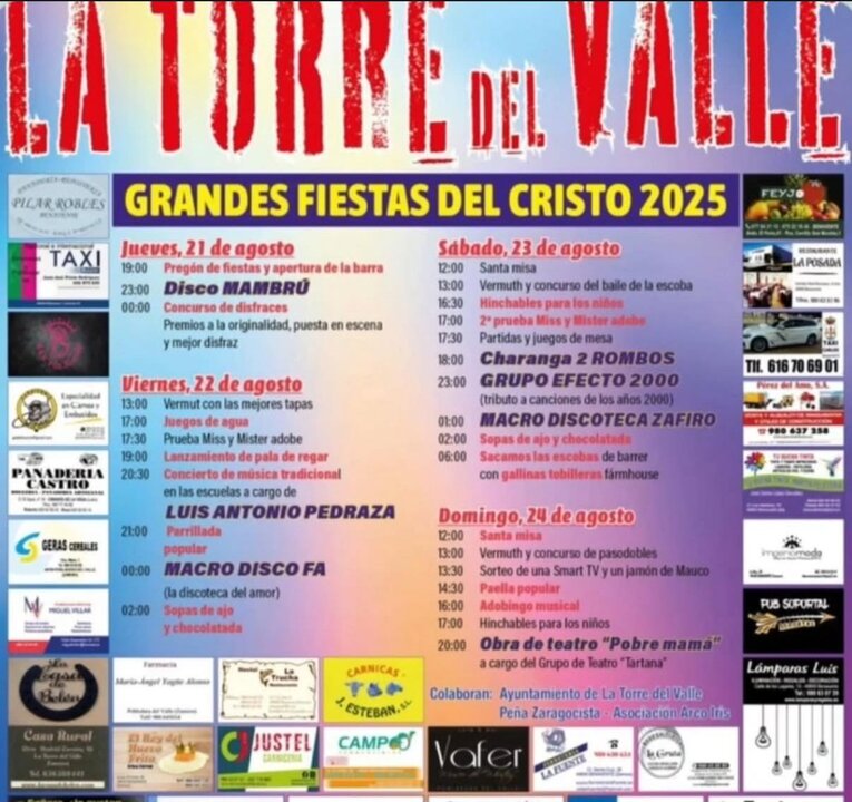 Torre del Valle se prepara para vivir las Grandes Fiestas del Cristo 2025