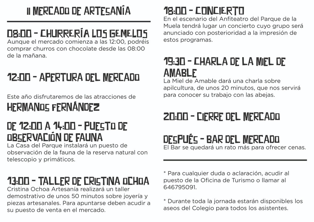 II Mercado de artesanía de Castronuño Programación