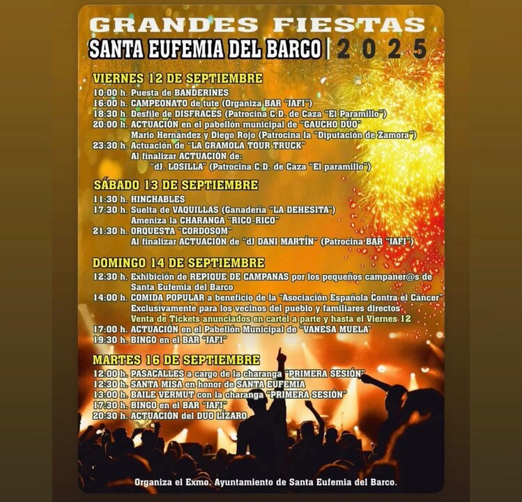 Cartel e fiestas Santa Eufemia del Barco
