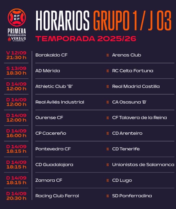 El Zamora CF ya conoce el horario de la jornada 3