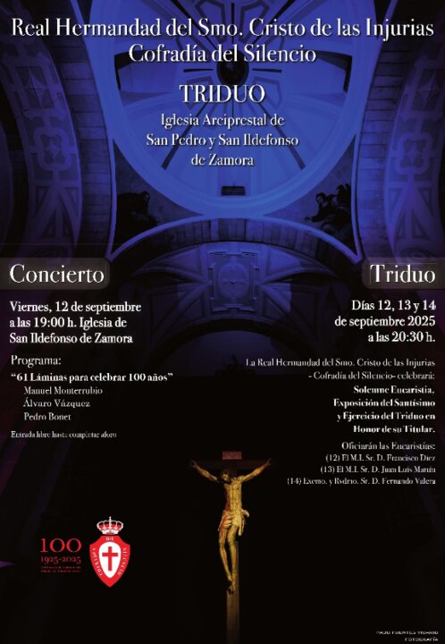 La Cofradía del Silencio organiza un triduo en honor al Cristo de las Injurias en San Ildefonso