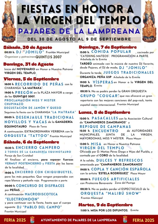 cartel fiestas en Pajares de la Lampreana