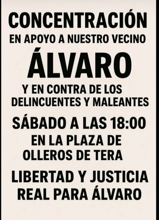 Concentración en apoyo a Álvaro sábado 6 de septiembre