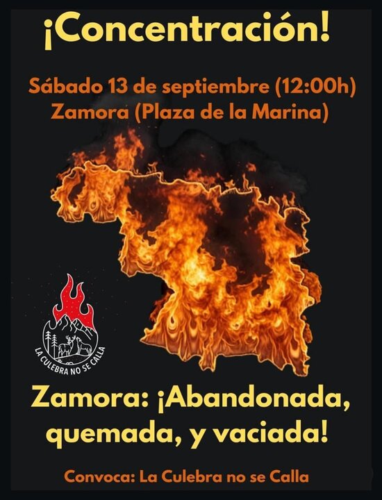 cartel concentración contra los incendios